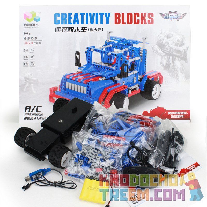 QIZHILE 6505 Xếp hình kiểu   Remote Control Racing Car Xe đua điều Khiển Từ Xa 464 khối điều khiển từ xa