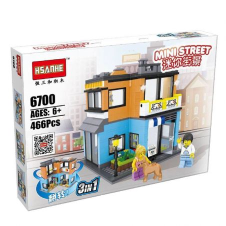 HSANHE 6700 Xếp hình kiểu  MODULAR BUILDINGS Pet Shop Cửa Hàng Thú Cưng 466 khối