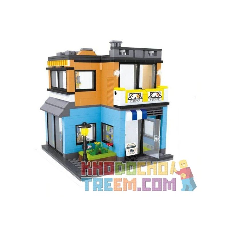 HSANHE 6700 Xếp hình kiểu Lego MODULAR BUILDINGS Pet Shop Cửa Hàng Thú Cưng 466 khối