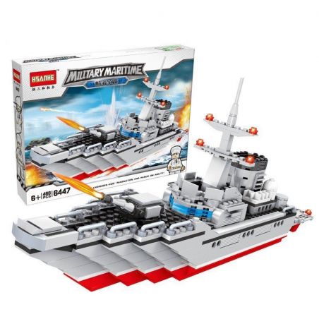 HSANHE 6447 Xếp hình kiểu  MILITARY ARMY Marine Missile Destroyer Warship Chiến Hạm Thủy Quân Phóng Tên Lửa 468 khối