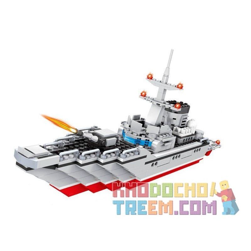 HSANHE 6447 Xếp hình kiểu Lego MILITARY ARMY Marine Missile Destroyer Warship Chiến Hạm Thủy Quân Phóng Tên Lửa 468 khối