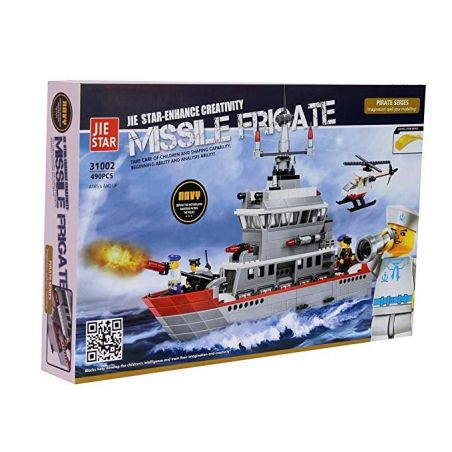 JIE STAR 31002 Xếp hình kiểu  MILITARY ARMY Missle Frigate Tàu Khu Trục Tên Lửa 490 khối