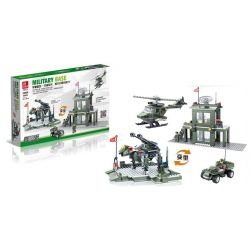 JIE STAR 23020 Xếp hình kiểu  MILITARY ARMY Helicopter, Army Jeep, Helicopter Trực Thăng, Xe Jeep, Căn Cứ Quân Sự 3 Trong 1 425 khối