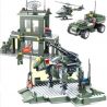 JIE STAR 23020 Xếp hình kiểu  MILITARY ARMY Helicopter, Army Jeep, Helicopter Trực Thăng, Xe Jeep, Căn Cứ Quân Sự 3 Trong 1 425 khối