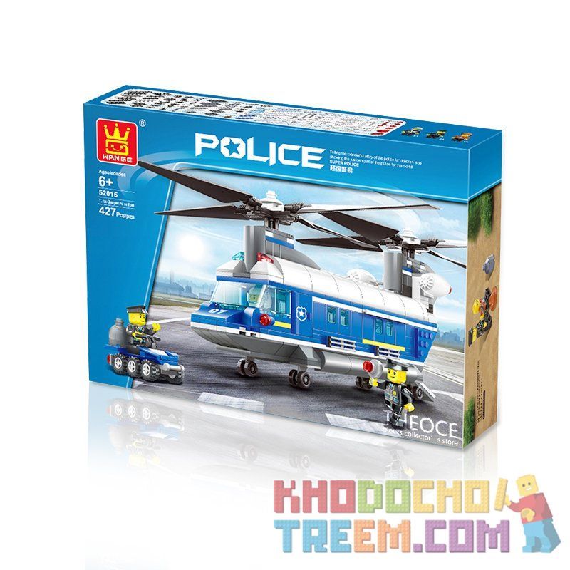 WANGE DR.LUCK 52015 non  TRỰC THĂNG CỠ LỚN bộ đồ chơi xếp lắp ráp ghép mô hình City POLICE Thành Phố 427 khối