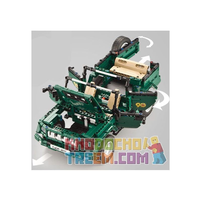 DOUBLEE CADA C51015 51015 non  XE MUI TRẦN XANH bộ đồ chơi xếp lắp ráp ghép mô hình  北京 BJ80 Kỹ Thuật Công Nghệ Cao Mô Hình Phương Tiện 561 khối