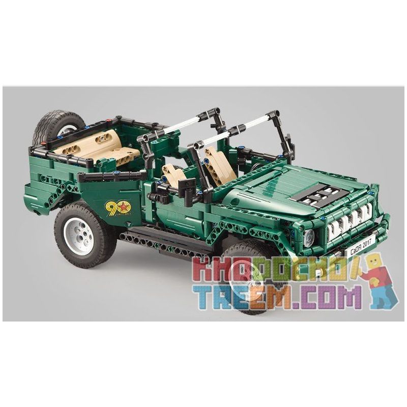 DOUBLEE CADA C51015 51015 non  XE MUI TRẦN XANH bộ đồ chơi xếp lắp ráp ghép mô hình  北京 BJ80 Kỹ Thuật Công Nghệ Cao Mô Hình Phương Tiện 561 khối