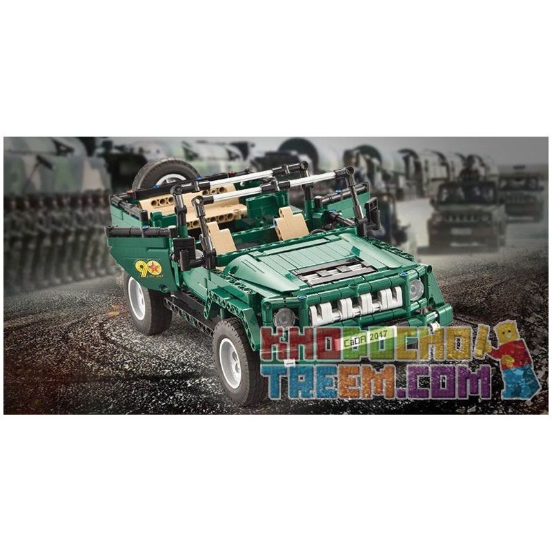 DOUBLEE CADA C51015 51015 non  XE MUI TRẦN XANH bộ đồ chơi xếp lắp ráp ghép mô hình  北京 BJ80 Kỹ Thuật Công Nghệ Cao Mô Hình Phương Tiện 561 khối