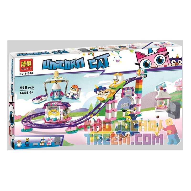 NOT Lego UNIKITTY 41456 Unikingdom Fairground Fun Unicat! Unicat's Playground Roller Coaster , Bela Lari 11020 Xếp hình Khu Vui Chơi Unikingdom giá sốc rẻ nhất