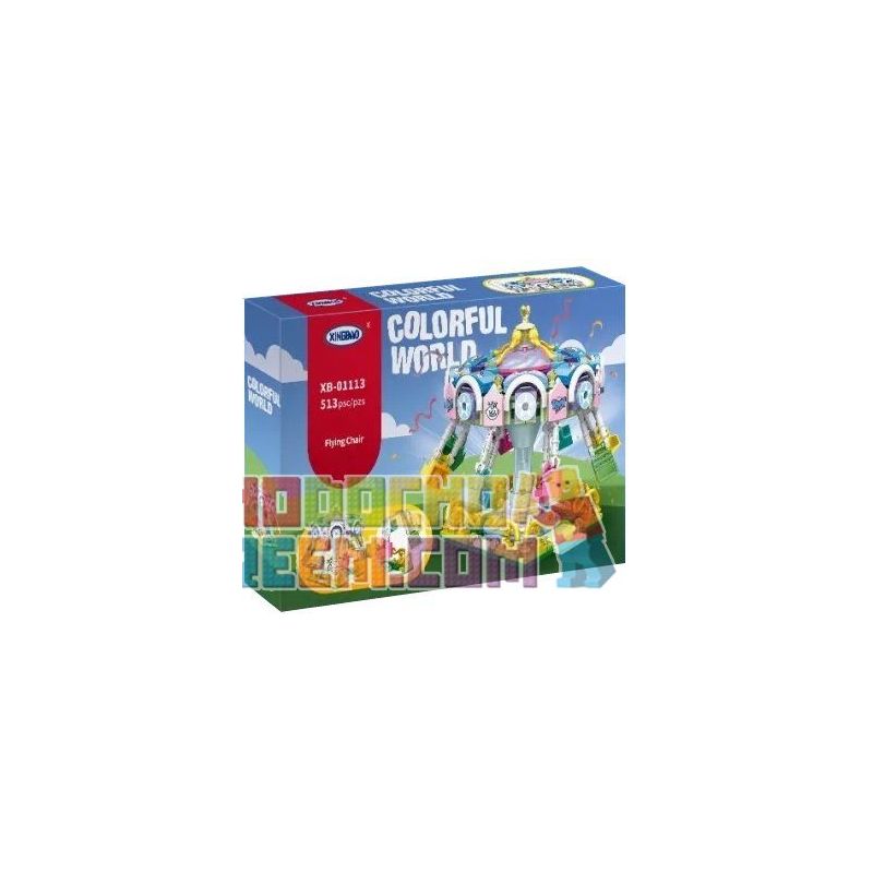 XINGBAO XB-01113 01113 XB01113 non Lego ĐU QUAY SẮC MÀU bộ đồ chơi xếp lắp ráp ghép mô hình Colorful World COLORFUL WORLD FLYINGCHAIR Thế Giới Sắc Màu 513 khối