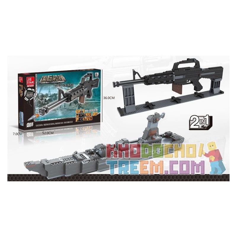 JIE STAR 29035 Xếp hình kiểu Lego MILITARY ARMY M16 Assault Rifle 2 In 1 Súng Trường M16 Và Tàu Mini Tấn Công 567 khối