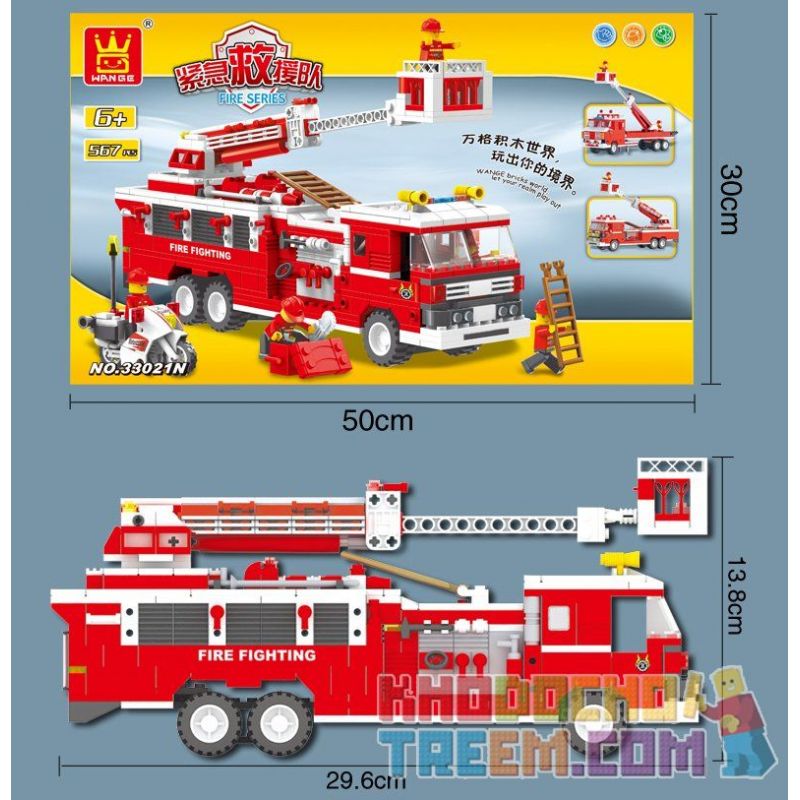 WANGE 33021N Xếp hình kiểu  CITY Firefighters Đội Lính Cứu Hỏa 567 khối
