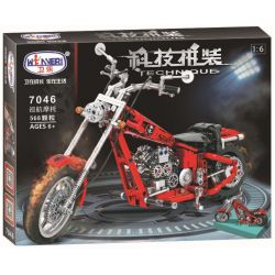 Winner 7046 Xếp hình kiểu Lego TECHNIC The Cruising Motorcycle Harley Motor 1 6 Xe Máy Crusing Tỷ Lệ 1 6 Màu đỏ 568 khối