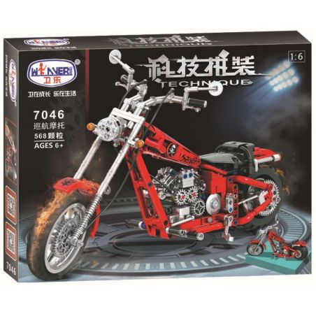 Winner 7046 non  XE MÁY CRUSING TỶ LỆ 1:6 MÀU ĐỎ tỷ lệ 1:6 bộ đồ chơi xếp lắp ráp ghép mô hình  THE CRUISING MOTORCYCLE Kỹ Thuật Công Nghệ Cao Mô Hình Phương Tiện 568 khối