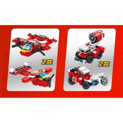 PanlosBrick 633009 Panlos Brick 633009 non  XE CHỮA CHÁY KHỔNG LỒ ĐƯỢC KẾT HỢP TỪ MÁY BAY VÀ Ô TÔ NHỎ bộ đồ chơi xếp lắp ráp ghép mô hình City CITY FIRE BRIGADE Thành Phố 557 khối