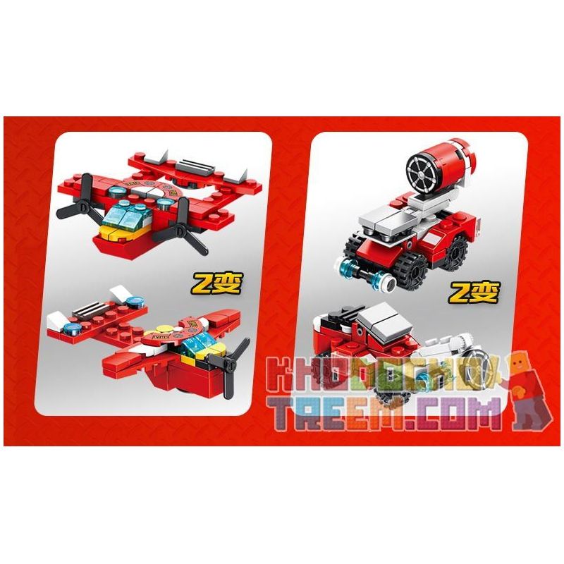 PanlosBrick 633009 Panlos Brick 633009 non  XE CHỮA CHÁY KHỔNG LỒ ĐƯỢC KẾT HỢP TỪ MÁY BAY VÀ Ô TÔ NHỎ bộ đồ chơi xếp lắp ráp ghép mô hình City CITY FIRE BRIGADE Thành Phố 557 khối