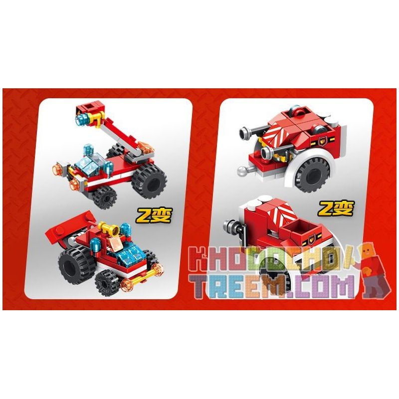 PanlosBrick 633009 Panlos Brick 633009 non  XE CHỮA CHÁY KHỔNG LỒ ĐƯỢC KẾT HỢP TỪ MÁY BAY VÀ Ô TÔ NHỎ bộ đồ chơi xếp lắp ráp ghép mô hình City CITY FIRE BRIGADE Thành Phố 557 khối