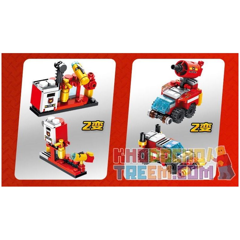 PanlosBrick 633009 Panlos Brick 633009 non  XE CHỮA CHÁY KHỔNG LỒ ĐƯỢC KẾT HỢP TỪ MÁY BAY VÀ Ô TÔ NHỎ bộ đồ chơi xếp lắp ráp ghép mô hình City CITY FIRE BRIGADE Thành Phố 557 khối