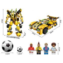 Enlighten 3005 Qman 3005 Xếp hình kiểu Lego TRANSFORMERS Super Soccer Century Football Golden Feet Bumblebee đá Bóng lắp được 2 mẫu 557 khối