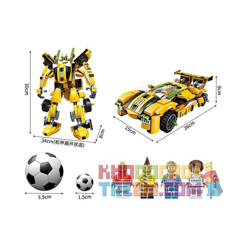 Enlighten 3005 Qman 3005 non  BUMBLEBEE ĐÁ BÓNG bộ đồ chơi xếp lắp ráp ghép mô hình Transformers SUPER SOCCER Robot Đại Chiến Người Máy Biến Hình 557 khối