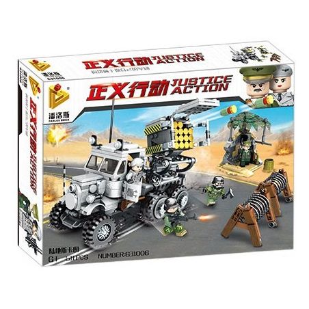PanlosBrick 631006 Panlos Brick 631006 non  XE BÁN TẢI PHÓNG TÊN LỬA bộ đồ chơi xếp lắp ráp ghép mô hình Justice Action Thi Hành Công Lý 511 khối