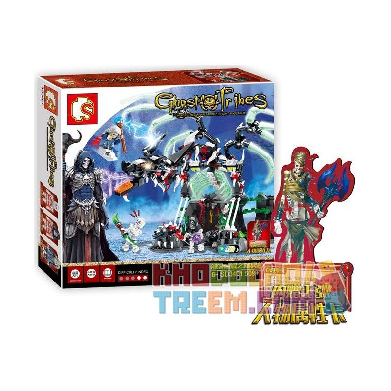 SEMBO WEKKI VIGGI SD3401 3401 non  NETHER HORDE OF TRIBE GLORY bộ đồ chơi xếp lắp ráp ghép mô hình Chronicles Of The Ghostly Tribe GHOST TRIBES Bộ Tộc Ma 509 khối