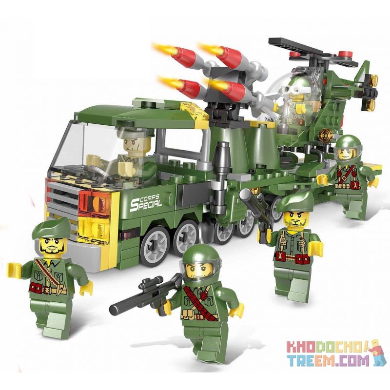 LE DI PIN 11021 Xếp hình kiểu Lego MILITARY ARMY 6 In 1 Military Combination Tổ Hợp Quân Sự 6 Trong 1 434 khối