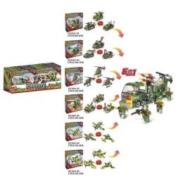 LE DI PIN 11021 Xếp hình kiểu  MILITARY ARMY 6 In 1 Military Combination Tổ Hợp Quân Sự 6 Trong 1 434 khối