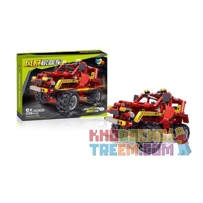QIZHILE 6041 non  XE ĐỊA HÌNH bộ đồ chơi xếp lắp ráp ghép mô hình Storm Racing Đua Xe Bão Táp 436 khối