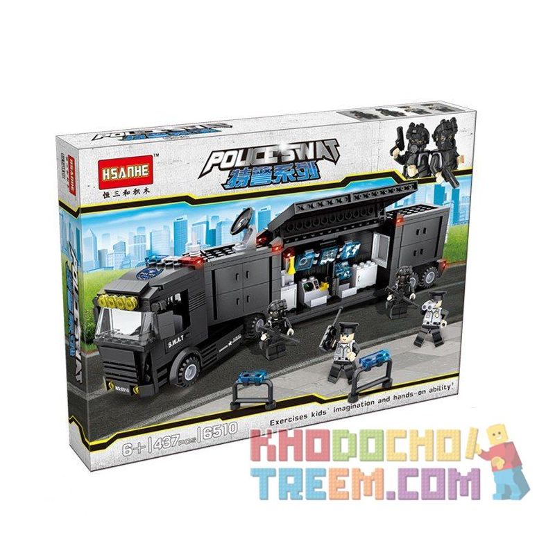 HSANHE 6510 Xếp hình kiểu  MILITARY ARMY Mobile Operation Center Trung Tâm Chỉ Huy Di động 437 khối