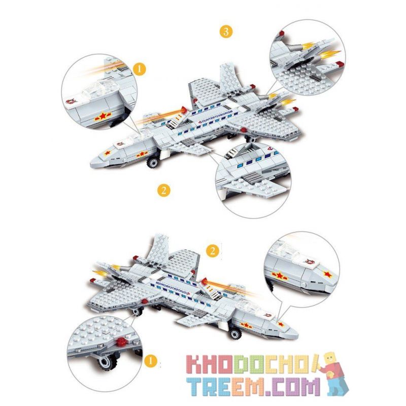 JIE STAR 29015 Xếp hình kiểu  MILITARY ARMY J-20 Stealth Fighter Máy Bay Tiêm Kích Tàng Hình J-20 449 khối