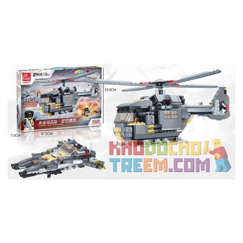 JIE STAR 29026 Xếp hình kiểu  MILITARY ARMY Rescue Helicopter Trực Thăng Cứu Hộ 551 khối