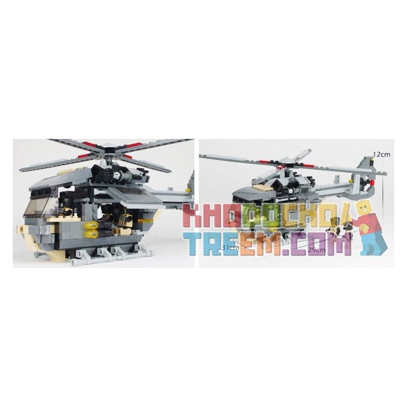 JIE STAR 29026 Xếp hình kiểu  MILITARY ARMY Rescue Helicopter Trực Thăng Cứu Hộ 551 khối