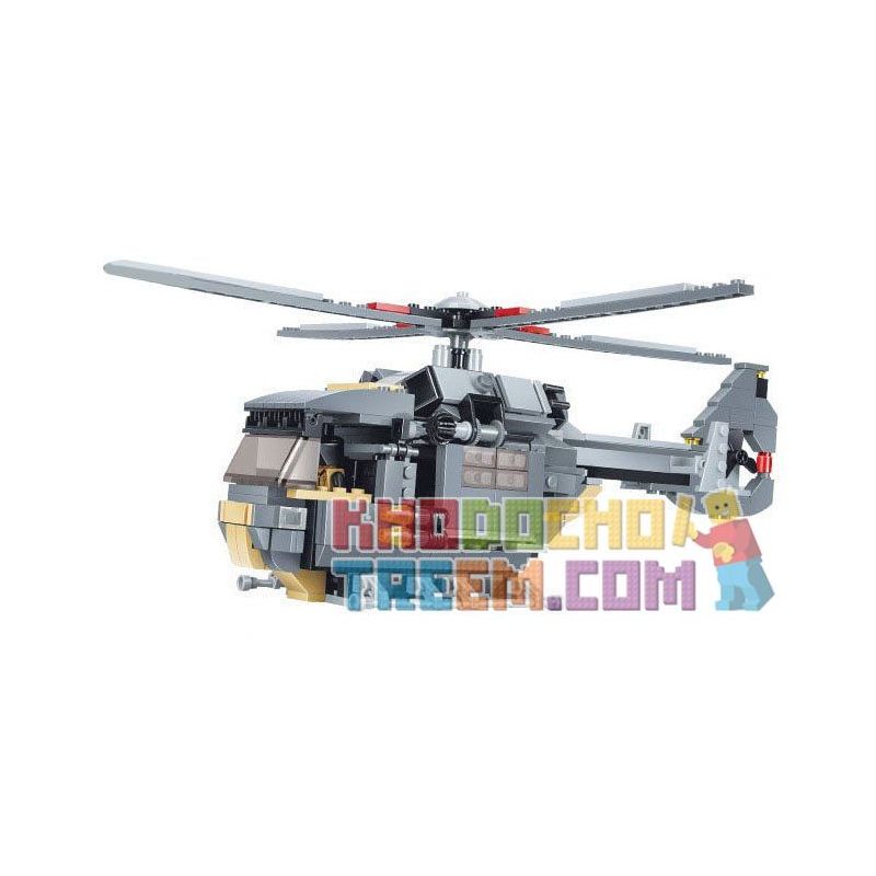 JIE STAR 29026 Xếp hình kiểu Lego MILITARY ARMY Rescue Helicopter Trực Thăng Cứu Hộ 551 khối