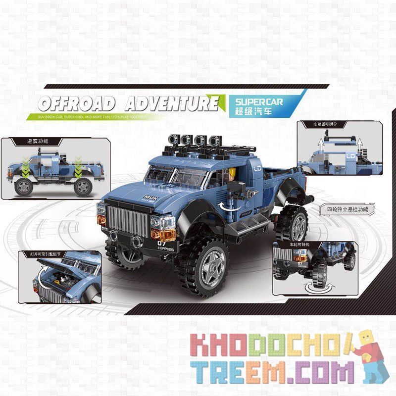 XINGBAO XB-03032 03032 XB03032 non  XE BÁN TẢI bộ đồ chơi xếp lắp ráp ghép mô hình Offroad Adventure SUPER OFFROAD ADVENTURE Đua Địa Hình 555 khối XINGBAO XB-03032 03032 XB03032 non  XE BÁN TẢI bộ đồ chơi xếp lắp ráp ghép mô hình Offroad Adventure SUPER OFFROAD ADVENTURE Đua Địa Hình 555 khối