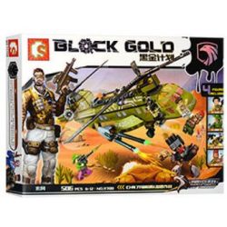 SEMBO 11700 Xếp hình kiểu Lego BLACK GOLD Black Gold Sepcial Forces Operations Black Plan CH47 Special Forces Permeate Competition Supporton Helicopter Lực Lượng đặc Biệt CH7 506 khối
