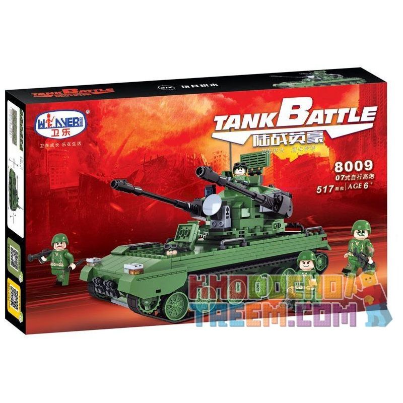 Winner 8009 non  XE TĂNG ĐƯỢC TRANG BỊ RADA bộ đồ chơi xếp lắp ráp ghép mô hình Tank Battle TANKBATTLE Xe Tăng Đối Đầu 517 khối