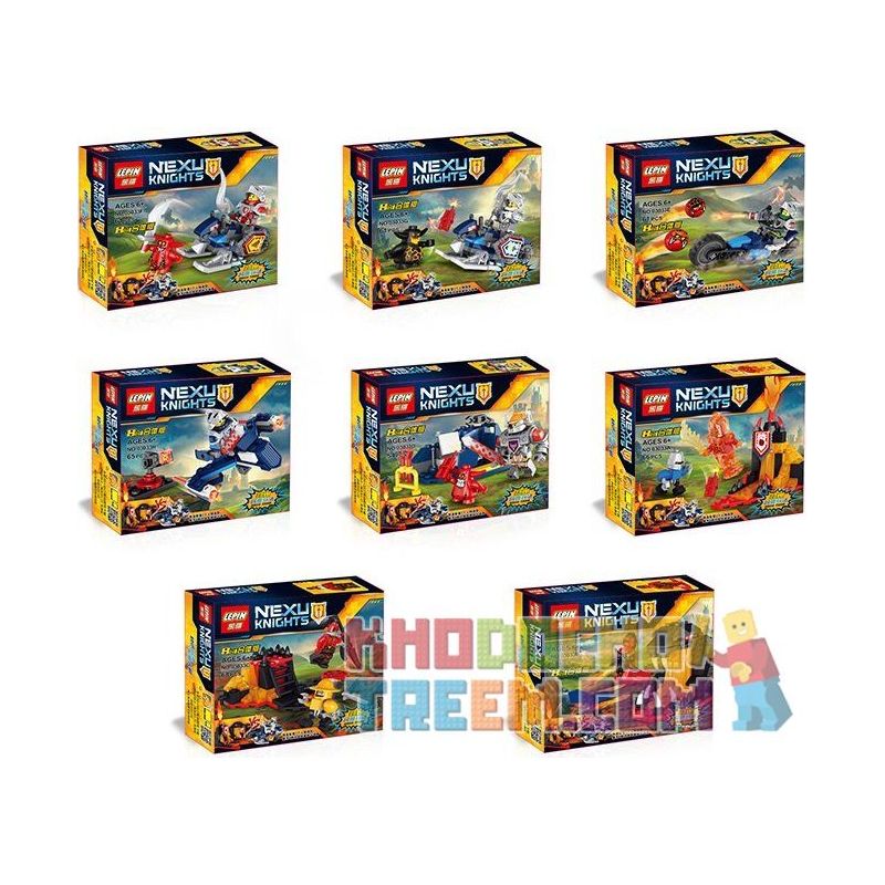 LEPIN 03033H 03033A 03033B 03033C 03033D 03033E 03033F 03033G non Lego 8 CHIẾN BINH NGUYÊN TỐ bộ đồ chơi xếp lắp ráp ghép mô hình Nexo Knights NEXU KNIGHTS Hiệp Sỹ Nexo 504 khối