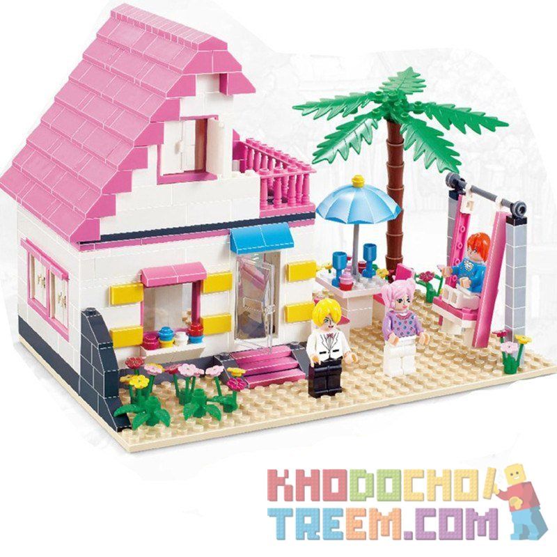 JIE STAR 33002 Xếp hình kiểu   Girls' Holiday On A Beach Chuyến Nghỉ Mát Của Các Cô Gái ở Biệt Thự Bên Bờ Biển 383 khối