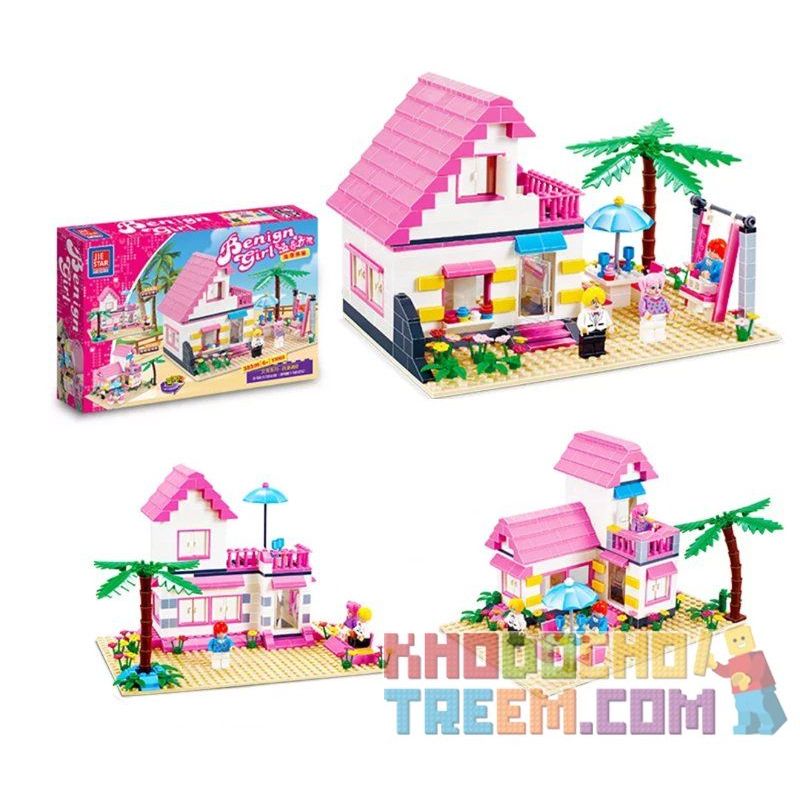 JIE STAR 33002 Xếp hình kiểu   Girls' Holiday On A Beach Chuyến Nghỉ Mát Của Các Cô Gái ở Biệt Thự Bên Bờ Biển 383 khối