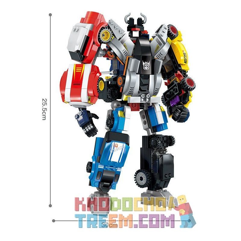 Enlighten 1409 Qman 1409 non  NGƯỜI MÁY BIẾN HÌNH ĐƯỢC KẾT HỢP TỪ 6 CHIẾN XE Ô TÔ bộ đồ chơi xếp lắp ráp ghép mô hình Transformers WARRIOR CALAMITY Robot Đại Chiến Người Máy Biến Hình 518 khối