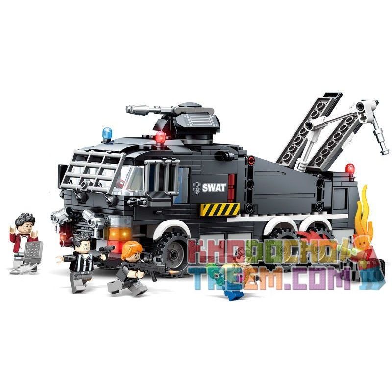 SEMBO 102408 non Lego ĐỘI ĐẶC NHIỆM BLACK HAWK bộ đồ chơi xếp lắp ráp ghép mô hình Swat Special Force 503 khối