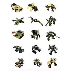 QIZHILE 5005 Xếp hình kiểu  TRANSFORMERS Những Phương Tiện Quân Sự Kết Hợp Thành Robot Cần Dịch 502 khối