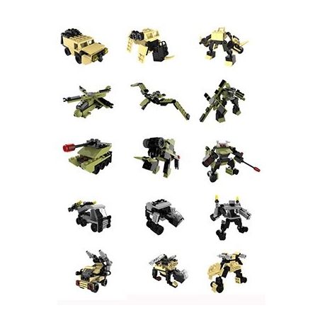 QIZHILE 5005 Xếp hình kiểu  TRANSFORMERS Những Phương Tiện Quân Sự Kết Hợp Thành Robot Cần Dịch 502 khối