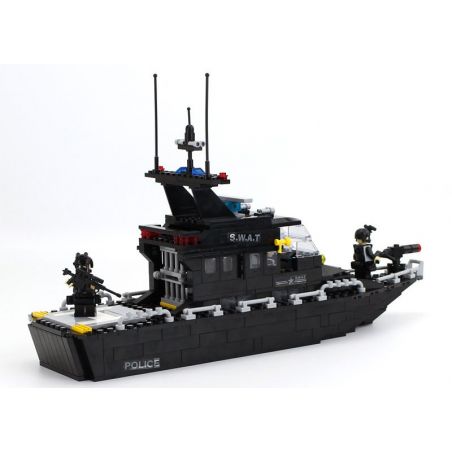 HSANHE 6511 Xếp hình kiểu  MILITARY ARMY Patrol Boat And Helicopter Thuyền Và Trực Thăng Tuần Tra 518 khối