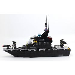 HSANHE 6511 Xếp hình kiểu  MILITARY ARMY Patrol Boat And Helicopter Thuyền Và Trực Thăng Tuần Tra 518 khối