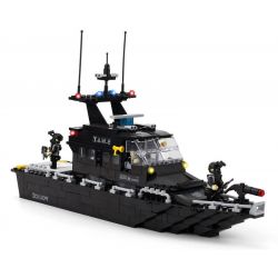 HSANHE 6511 Xếp hình kiểu  MILITARY ARMY Patrol Boat And Helicopter Thuyền Và Trực Thăng Tuần Tra 518 khối