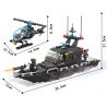 HSANHE 6511 Xếp hình kiểu  MILITARY ARMY Patrol Boat And Helicopter Thuyền Và Trực Thăng Tuần Tra 518 khối