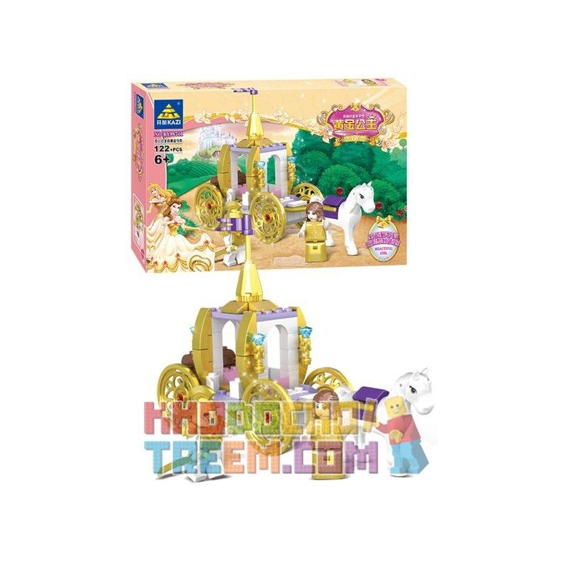 Kazi KY98711 98711 non  LÂU ĐÀI BẰNG VÀNG CỦA CÔNG CHÚA bộ đồ chơi xếp lắp ráp ghép mô hình Golden Princess Công Chúa Vàng 500 khối