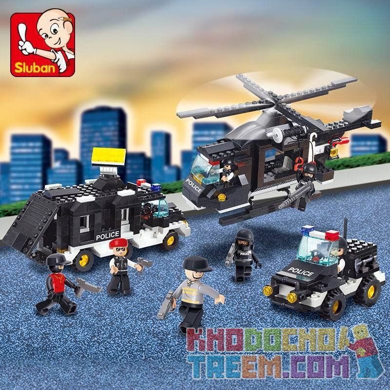 SLUBAN M38-B2100 B2100 2100 M38B2100 38-B2100 non  ĐỘI CẢNH SÁT CHỐNG BOM bộ đồ chơi xếp lắp ráp ghép mô hình Swat Special Force Đặc Nhiệm 499 khối